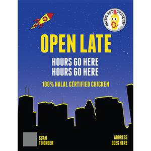 Open Late Flyers | 100% Halal Certified (Editable)