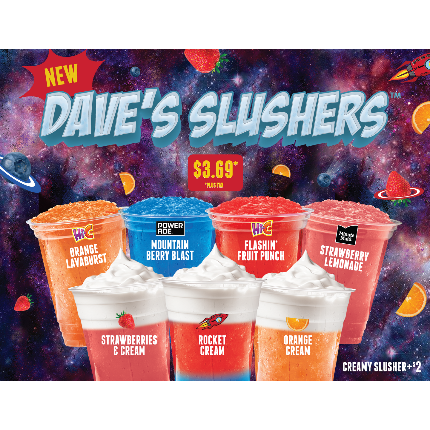 Dave's Slushers Gift Cards POP Insert (front and back)