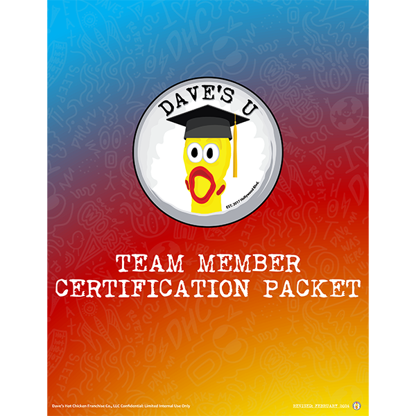 Team Member Stations Certification 20/pack
