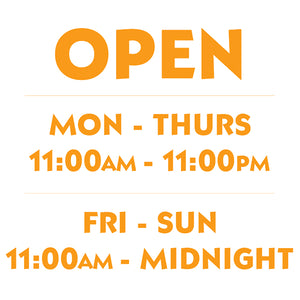 Hours of Operation - Editable