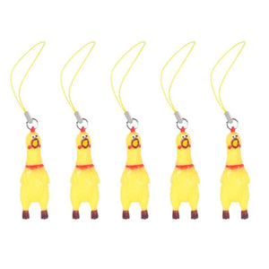 Dave's Rubber Chicken Key Chain 5/pack
